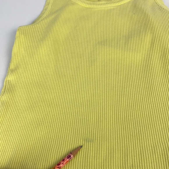 3/$15 Yellow ribbed racer back casual dopamine organic cotton lightweight cami S - Picture 10 of 11
